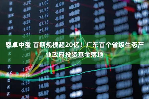 恩卓中盈 首期规模超20亿！广东首个省级生态产业政府投资基金落地