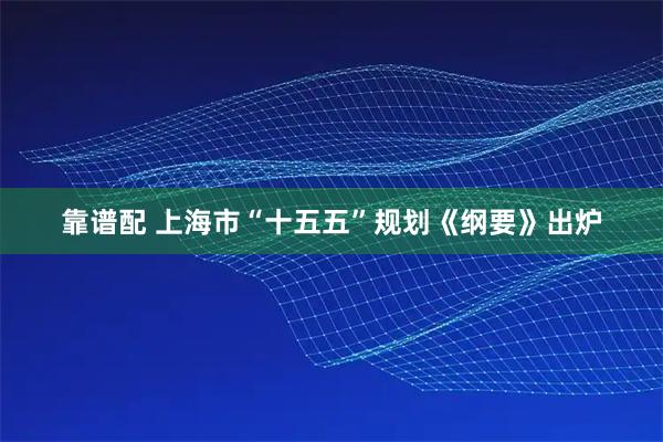 靠谱配 上海市“十五五”规划《纲要》出炉