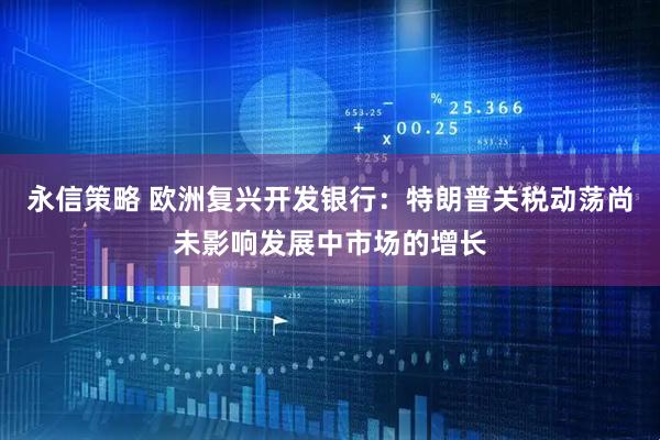 永信策略 欧洲复兴开发银行：特朗普关税动荡尚未影响发展中市场的增长