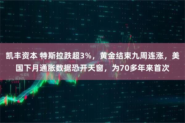 凯丰资本 特斯拉跌超3%，黄金结束九周连涨，美国下月通胀数据恐开天窗，为70多年来首次