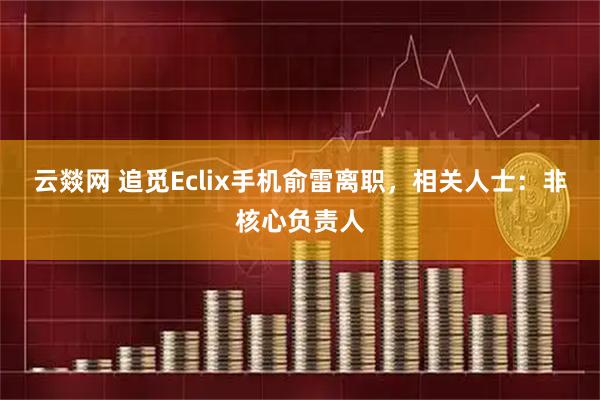 云燚网 追觅Eclix手机俞雷离职，相关人士：非核心负责人